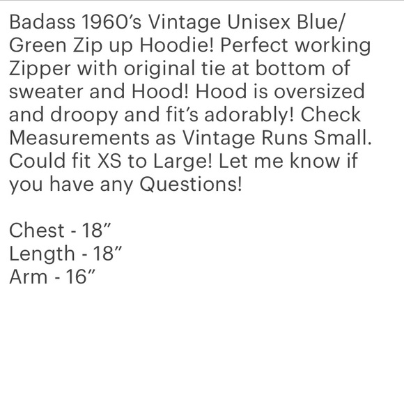 VTG 60’s Winning Ways Rad Oversized Droopy Zip up Unisex Hoodie! - Picture 10 of 10